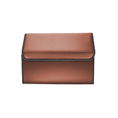 SOGA Leather Car Boot Collapsible Foldable Trunk Cargo Organizer Portable Storage Box Coffee Medium