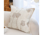 SOGA 45cm Botanical Beige Poppy Flower Print Linen Decorative Throw Pillow