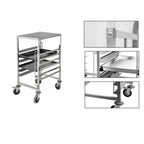 SOGA 2X Gastronorm Trolley 7 Tier Stainless Steel Bakery Trolley Suits 60*40cm Tray with Working Surface