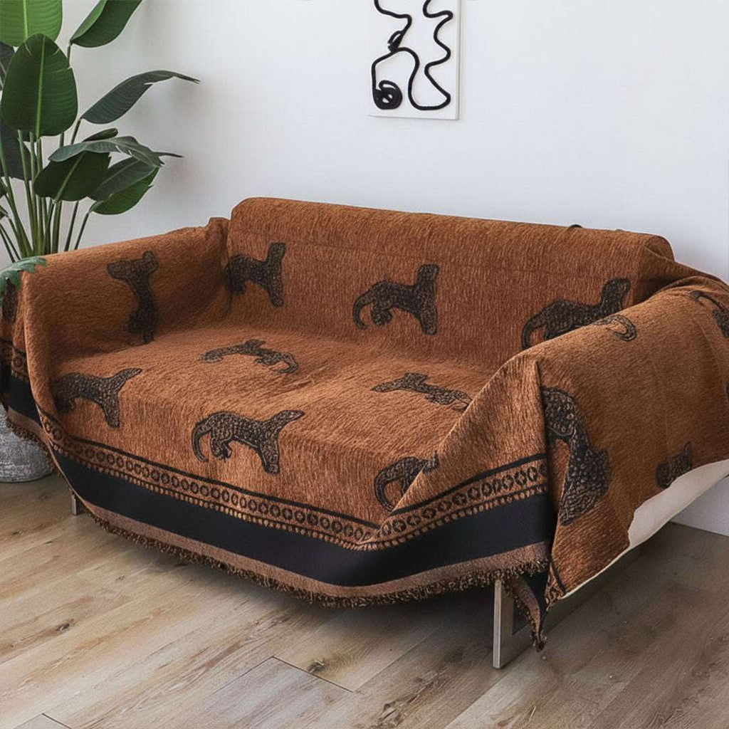 SOGA Two-seater Brown Sofa Cover Leopard Print 180x260cm Polyester $ 125
