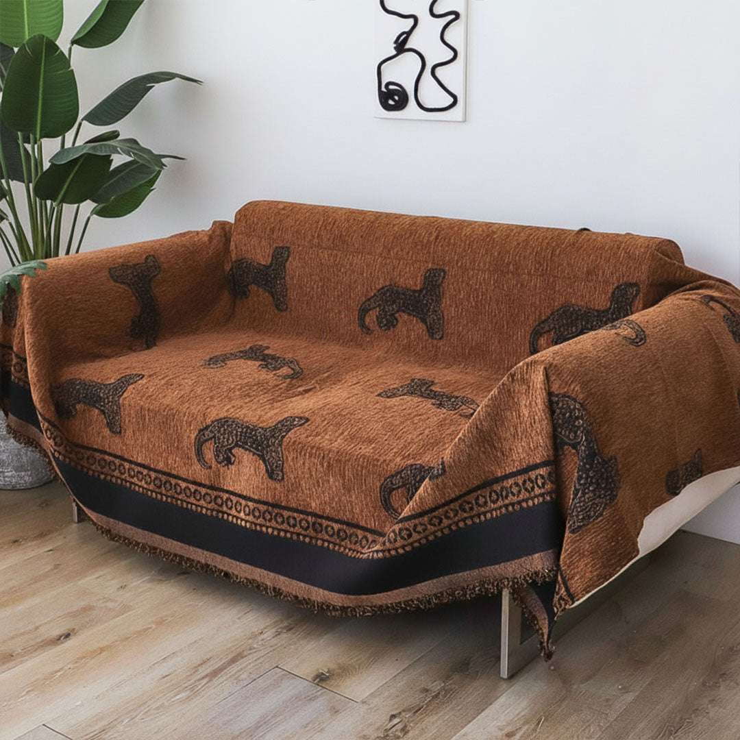 SOGA Two-seater Brown Sofa Cover Leopard Print 180x260cm Polyester $ 125