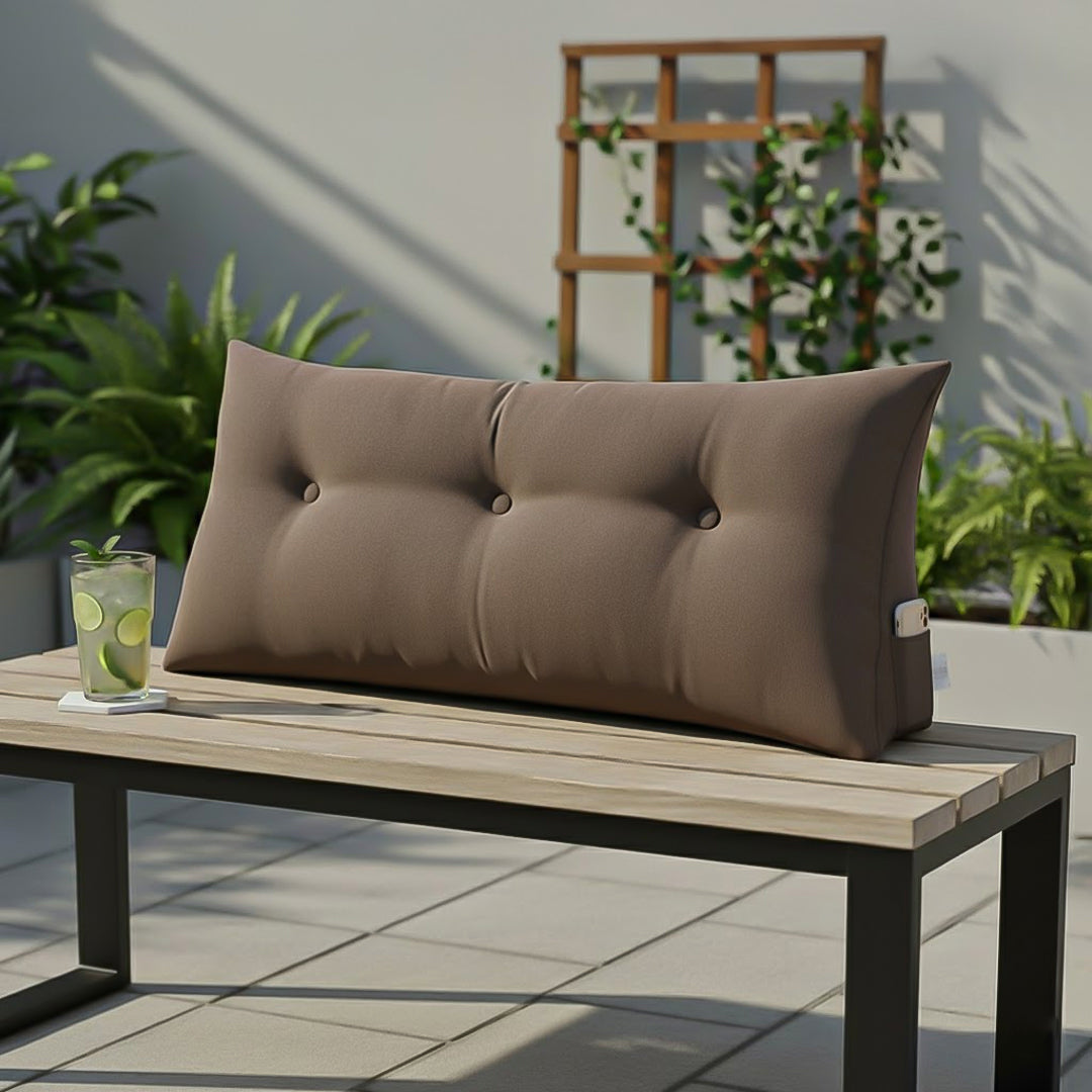 SOGA 2X 100cm Coffee Triangular Wedge Bed Pillow Headboard Backrest Bedside Tatami Cushion Home Decor