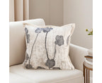 SOGA 45cm Modern Gray Floral Stem Pattern Contemporary Throw Pillow