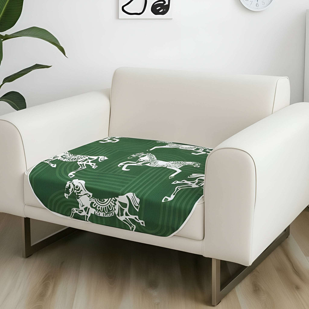 SOGA One-Seater Green Horse Print 90x90cm Throw Blanket Sofa Cover $ 91