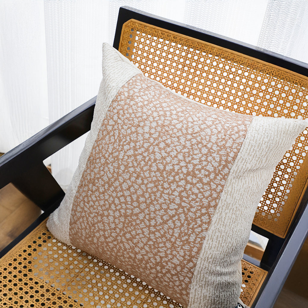 SOGA 50cm Modern Beige Color Block Textured Decorative Throw Pillow