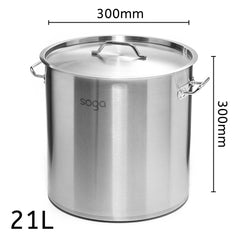 SOGA Electric Smart Induction Cooktop and 21L Stainless Steel Stockpot 30cm Stock Pot