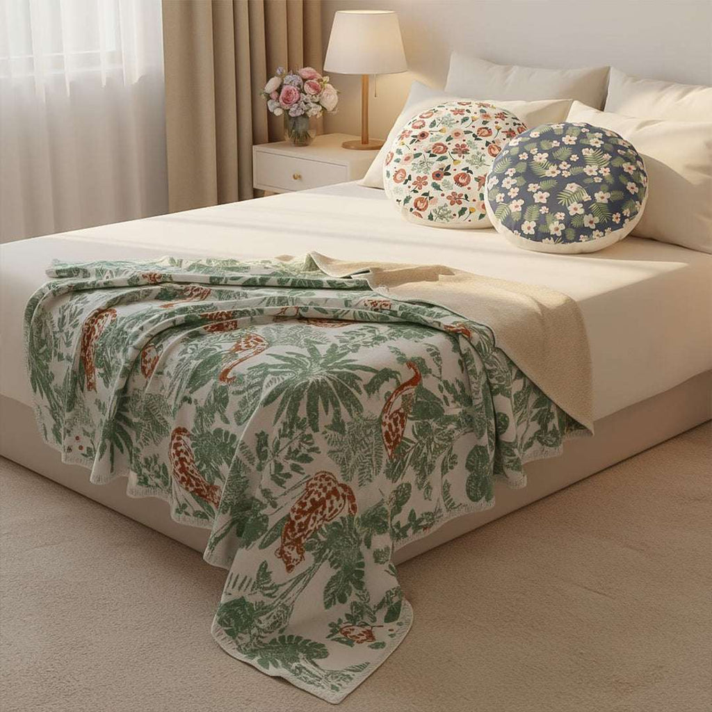 SOGA Home & Living Bundle – Soft Polyester-Cotton Pillows & Tropical Leaf Throw Blanket $ 203