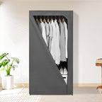 SOGA 75x45xcm Light Grey Clothes Organizer Rack with Zippered Dust Cover