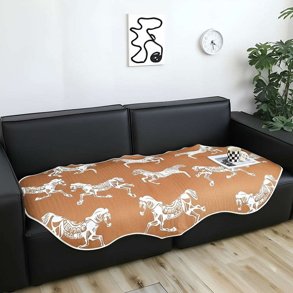 SOGA Two-Seater Orange Horse Print 90x180cm Throw Blanket Sofa Cover $ 111