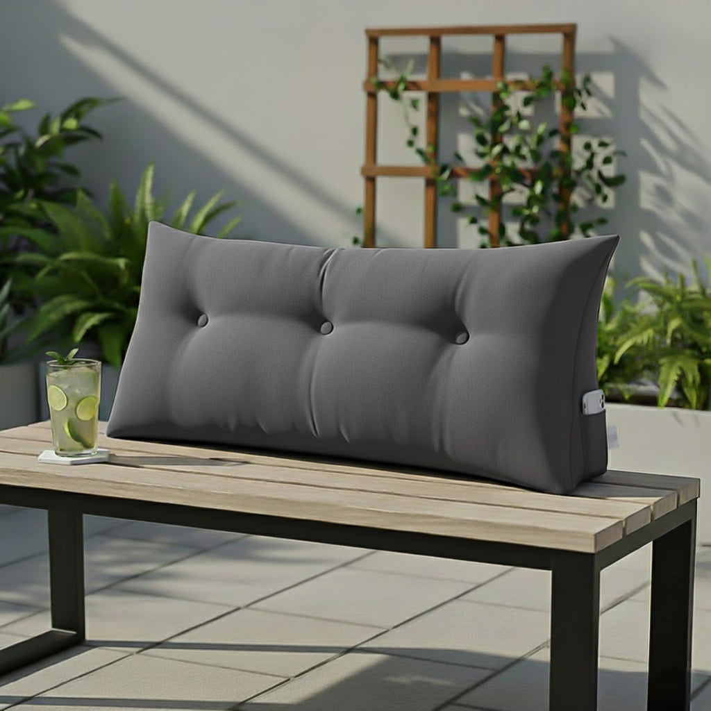 SOGA 4X 100cm Dark Grey Triangular Wedge Bed Pillow Headboard Backrest Bedside Tatami Cushion Home Decor