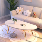 SOGA 80x40cm White Living Room Nordic Coffee Table Simple Modern Home Style