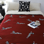 SOGA Wine red Zebra Print Throw Blanket 130x180cm Acrylic