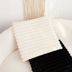 SOGA Cream Corduroy Cushion – Soft Plush Backrest for Home & Office