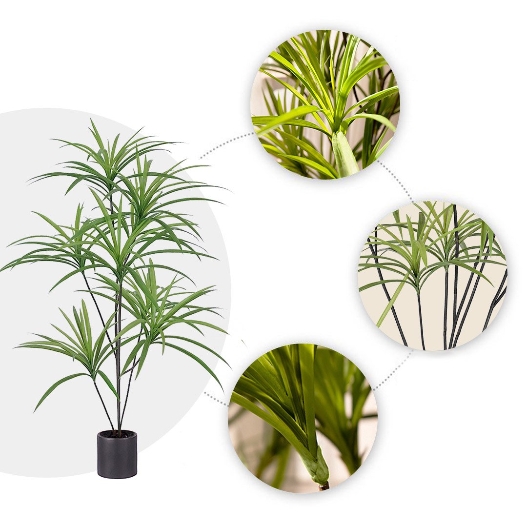 SOGA 4X 120cm Artificial Natural Green Dracaena Dragon Tree Fake Tropical Indoor Plant Home Office Decor