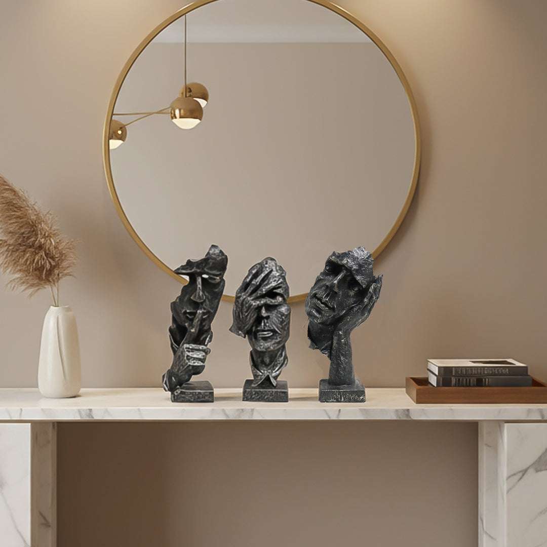 SOGA Home & Living Bundle – Abstract Resin Face Sculptures for Modern Art Home Decor $ 0