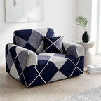 SOGA 1-Seater Checkered Sofa Cover Couch Protector High Stretch Lounge Slipcover Home Decor