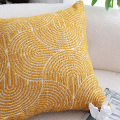 SOGA 50cm Mustard Yellow Throw Pillow Geometric Indoor and Outdoor Corded for Home Decor