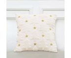 SOGA 45cm Celestial Cream Textured Gold Star Pattern Throw Pillow