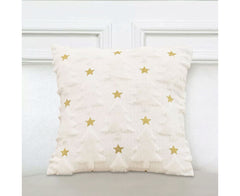 SOGA 45cm Celestial Cream Textured Gold Star Pattern Throw Pillow