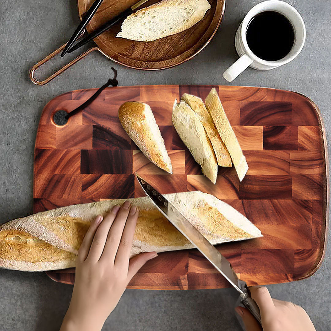 SOGA 40cm Premium End Grain Wooden Acacia Cutting Board Food Prep Kitchen