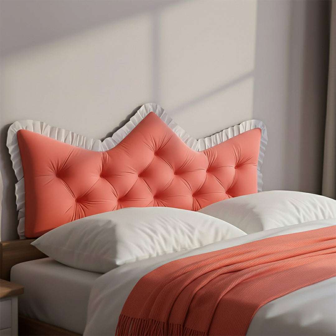 SOGA Home & Living Bundle – Pink Tufted Crown Pillow & Orange Acrylic Knitted Throw Blanket $ 0