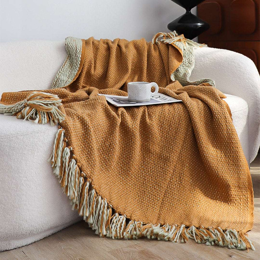 SOGA 2X Mustard Yellow Throw Blanket 127x170cm Soft Acrylic $ 161