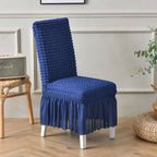 SOGA Blue Chair Cover Seat Protector with Ruffle Skirt Stretch Slipcover Wedding Party Home Decor