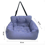 SOGA 2X Blue Pet Car Seat Sofa Safety Soft Padded Portable Travel Carrier Bed