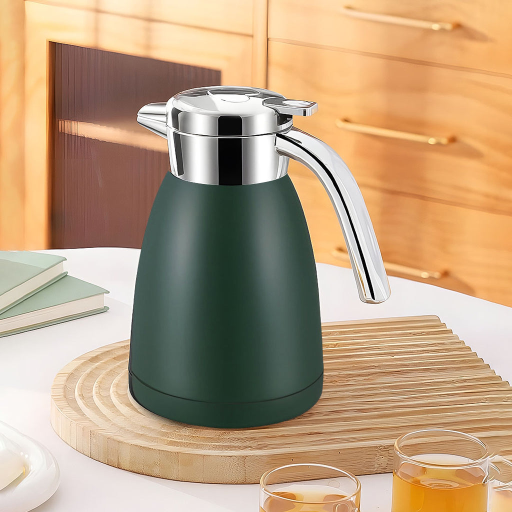 SOGA 1.2L Stainless Steel Water Bottle Insulated Vacuum Flask Water Coffee Jug Thermal Green