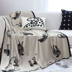 SOGA 2X Black Cream Animal Print Throw Blanket 130x180cm Acrylic $ 189