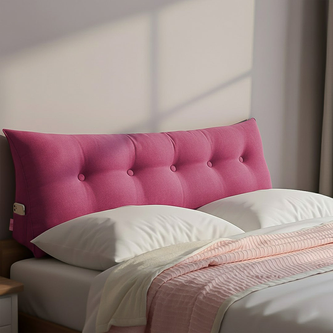 SOGA Home & Living Bundle – Red Triangular Wedge Bed Pillow & Pink Cozy Flannel Throw