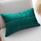 SOGA 30cm Green Velvet Quilted Grid Pattern Decorative Throw Pillow $ 61