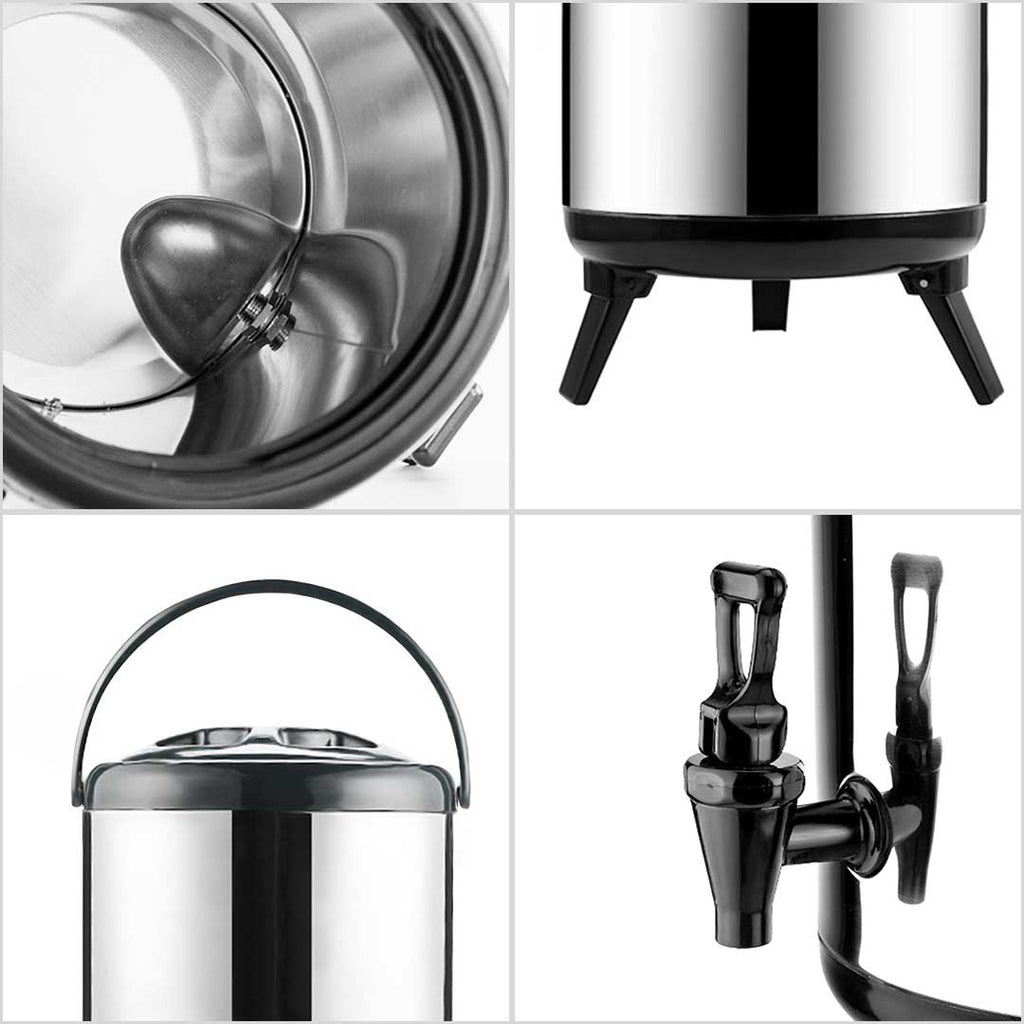 SOGA 6 x 12L Portable Insulated Cold/Heat Coffee Tea Beer Barrel Brew Pot With Dispenser