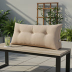 SOGA 2X 100cm Beige Triangular Wedge Bed Pillow Headboard Backrest Bedside Tatami Cushion Home Decor