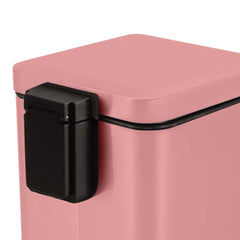SOGA Foot Pedal Stainless Steel Rubbish Recycling Garbage Waste Trash Bin Square 12L Pink