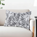 SOGA 2X 35cm Modern Charcoal Palm Leaf Print Contemporary Throw Pillow