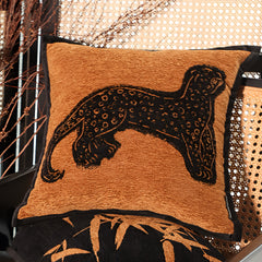 SOGA 45cm Stylish Golden Yellow Black Leopard Pattern Throw Pillow