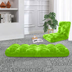 SOGA 4X Floor Recliner Folding Lounge Sofa Futon Couch Folding Chair Cushion Green