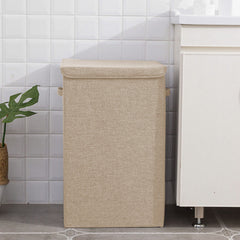 SOGA 2X Beige Large Collapsible Laundry Hamper Storage Box Foldable Canvas Basket Home Organiser Decor