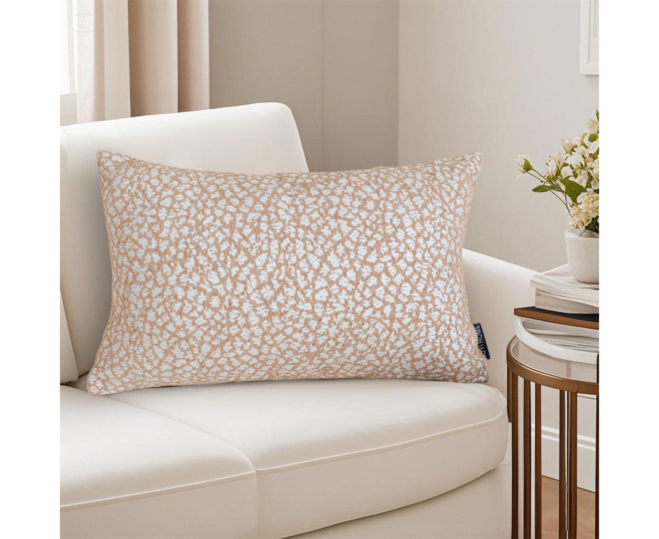SOGA 35cm Neutral Beige Speckled Pattern Contemporary Throw Pillow