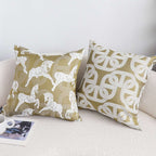 SOGA 2X 50cm Vintage Olive Green White Horse Pattern Throw Pillow $ 142