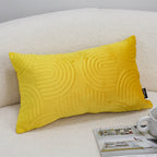 SOGA 30cm Yellow Textured Geometric Pattern Decorative Throw Pillow