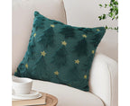 SOGA 45cm Festive Teal Christmas Tree Gold Star Holiday Throw Pillow