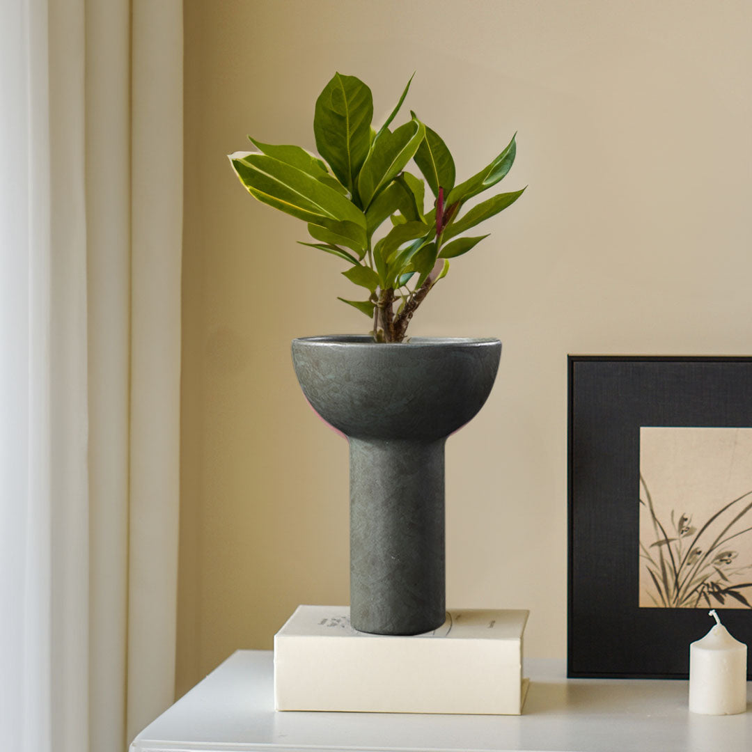 SOGA 2X 15x19.5cm Ornament Gray Minimalist Nordic Ceramic Vase Modern Versatile for Home Decor