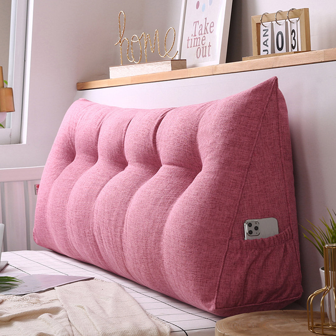 SOGA 4X 100cm Red Triangular Wedge Bed Pillow Headboard Backrest Bedside Tatami Cushion Home Decor