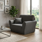 SOGA 1-Seater Grey Sofa Cover Couch Protector High Stretch Lounge Slipcover Home Decor
