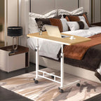 SOGA 2X 40x80cm Walnut Bedside Table Movable Bedroom Desk Student Computer Table