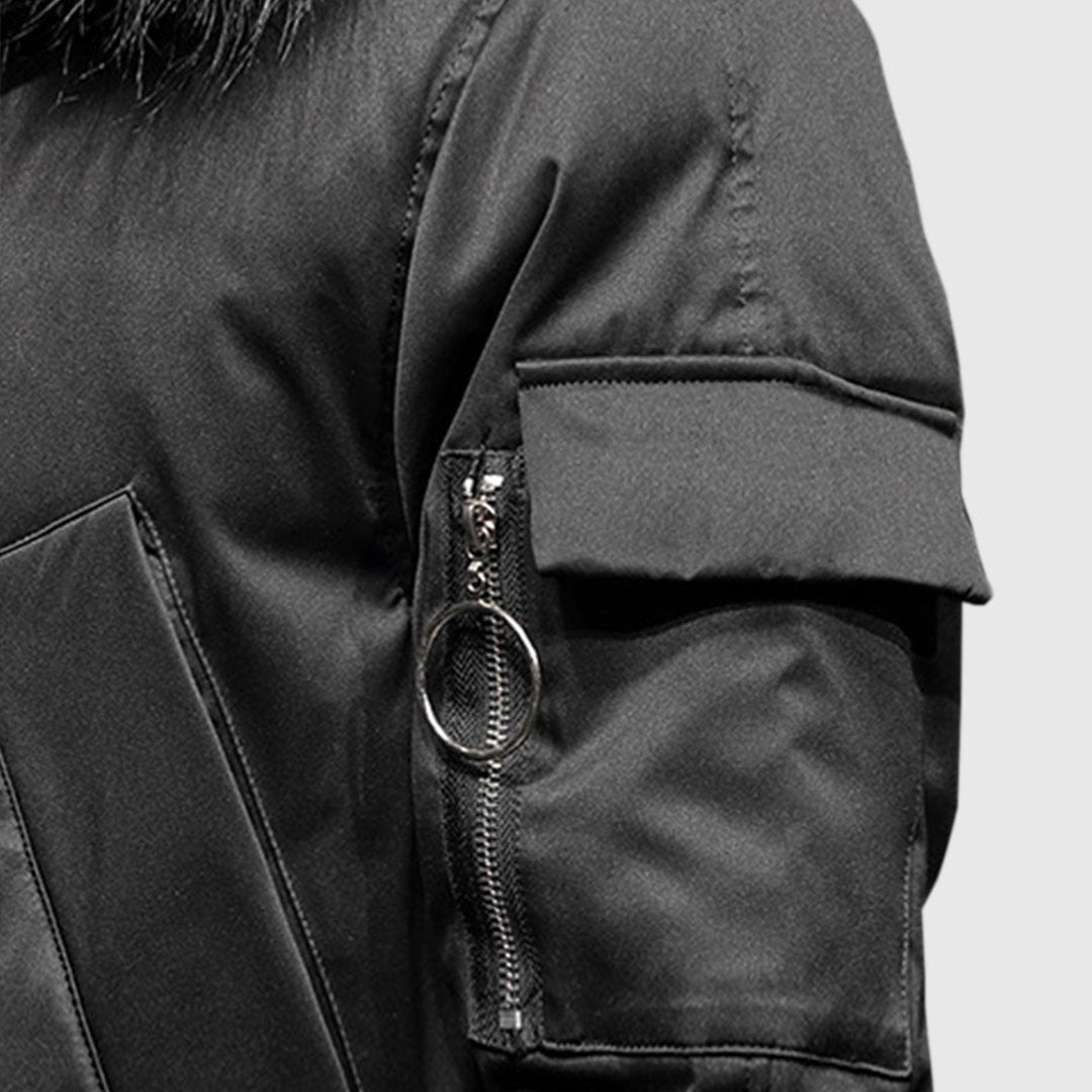 SOGA Black Winter Fur Hooded Down Jacket Stylish Lightweight Quilted Warm Puffer Coat