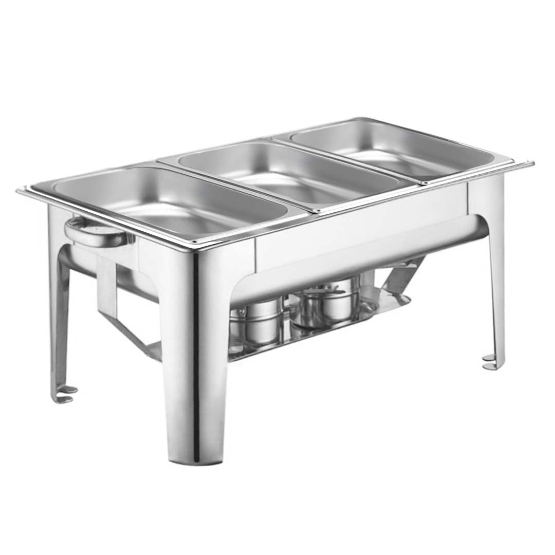 SOGA 2X 9L Stainless Steel 3 Pans Bain-marie Chafing Catering Dish Buffet Food Warmer