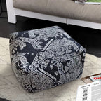 SOGA 2X 55x30cm Black Squared Soft Pouffe Seat Cushion Elegant Home Accent Décor Stylish Footstool
